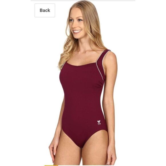 TYR Burgundy maroon Size 16 One-Piece Swimsuit - Picture 1 of 8